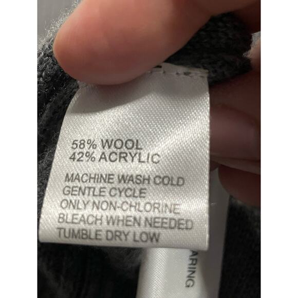 Ann Taylor Loft Women's Size Medium Wool Blend Cowl Neck Sweater Dress Gray - Picture 7 of 7